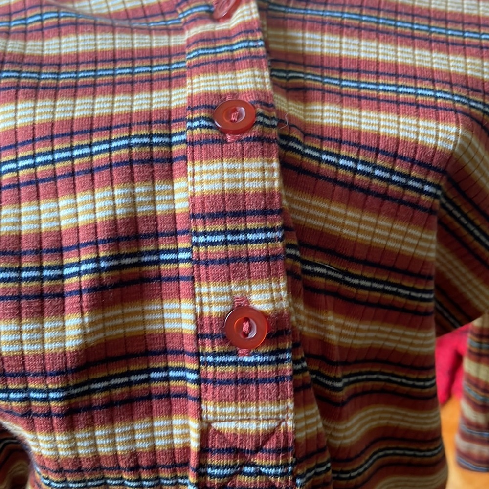 Vintage No Comment striped short sleeve button tee - Picture 5 of 5